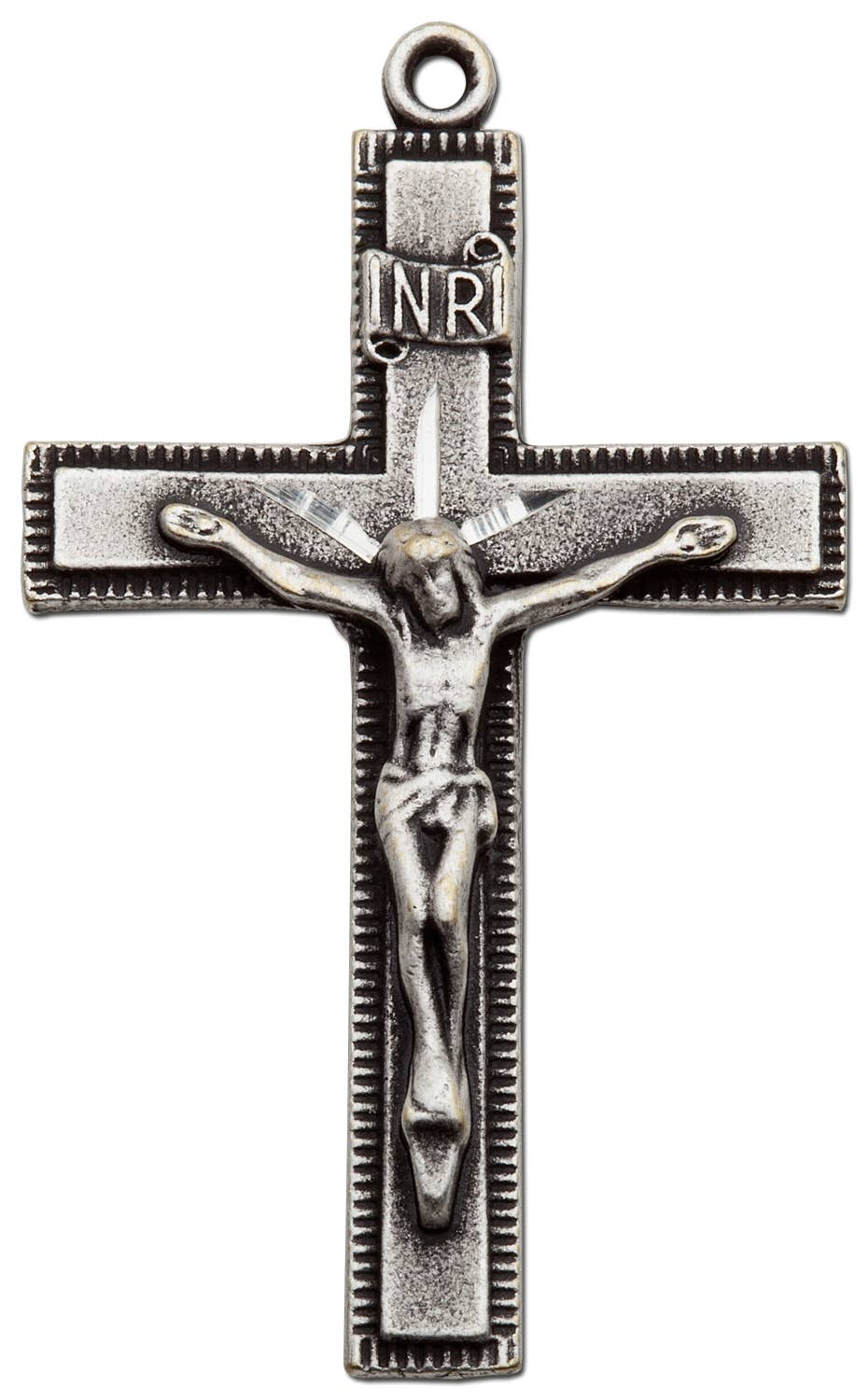 - Silver Plated Ox Crucifix Necklace-Large