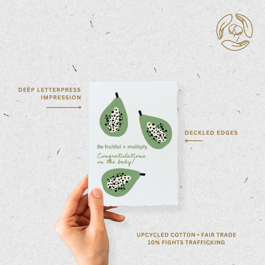 Paper Baristas - Be Fruitful + Multiply | Pear Christian Baby Greeting Card