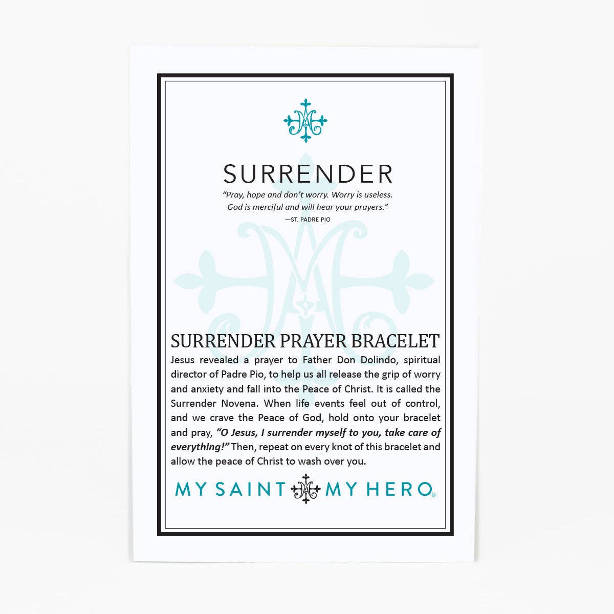 My Saint My Hero - Surrender Prayer Bracelet - Tan  / Gold
