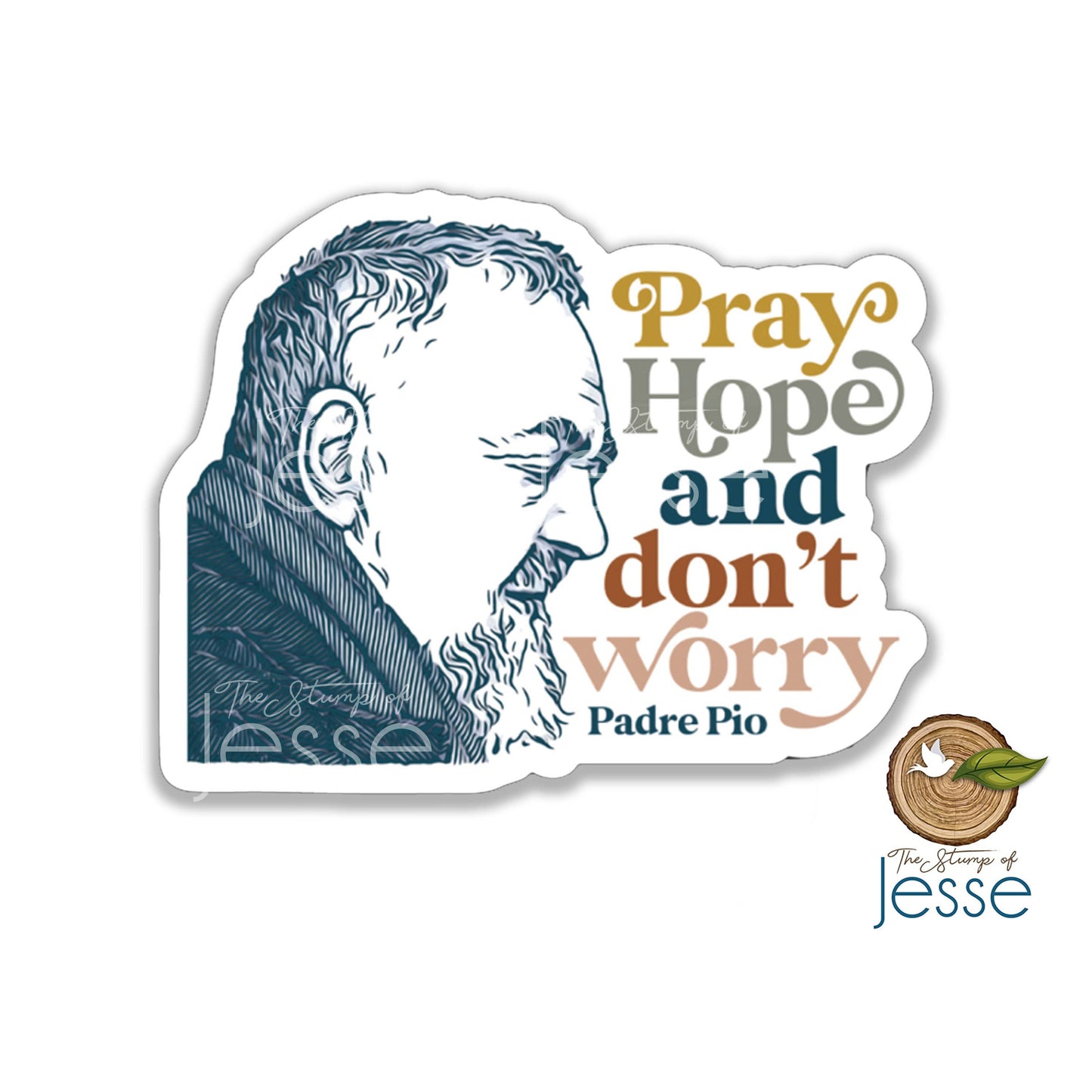 The Stump of Jesse - St. Padre Pio of Pietrelcina Catholic Sticker