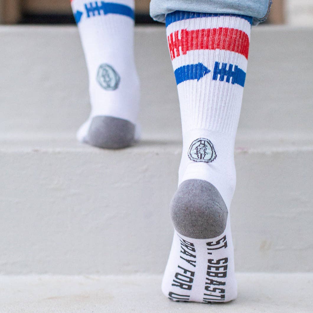 Sock Religious - St. Sebastian - Patron of Athletes Adult Socks