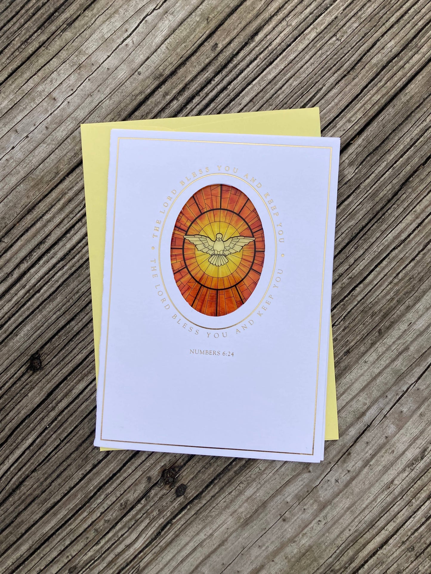 Bright Greetings - Confirmation Dove of the Holy Spirit sun-catcher card