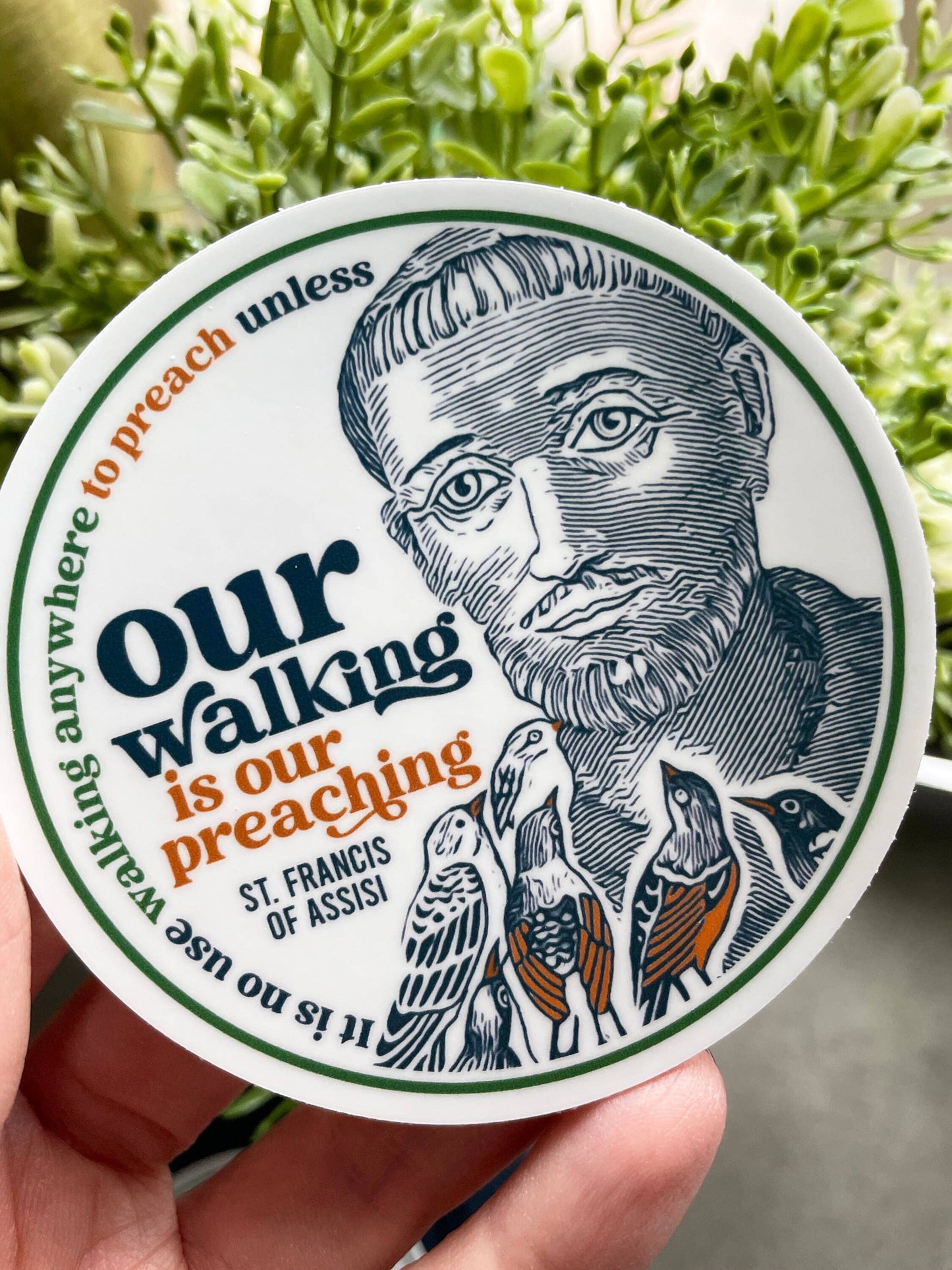 The Stump of Jesse - St. Francis of Assisi Waterproof Catholic Sticker