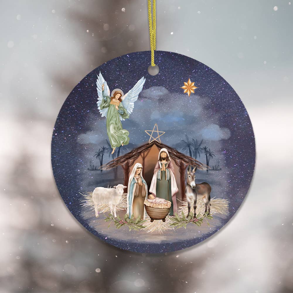 OrnamentallyYou - Jesus and Mary Nativity Night Art Christmas Ornament