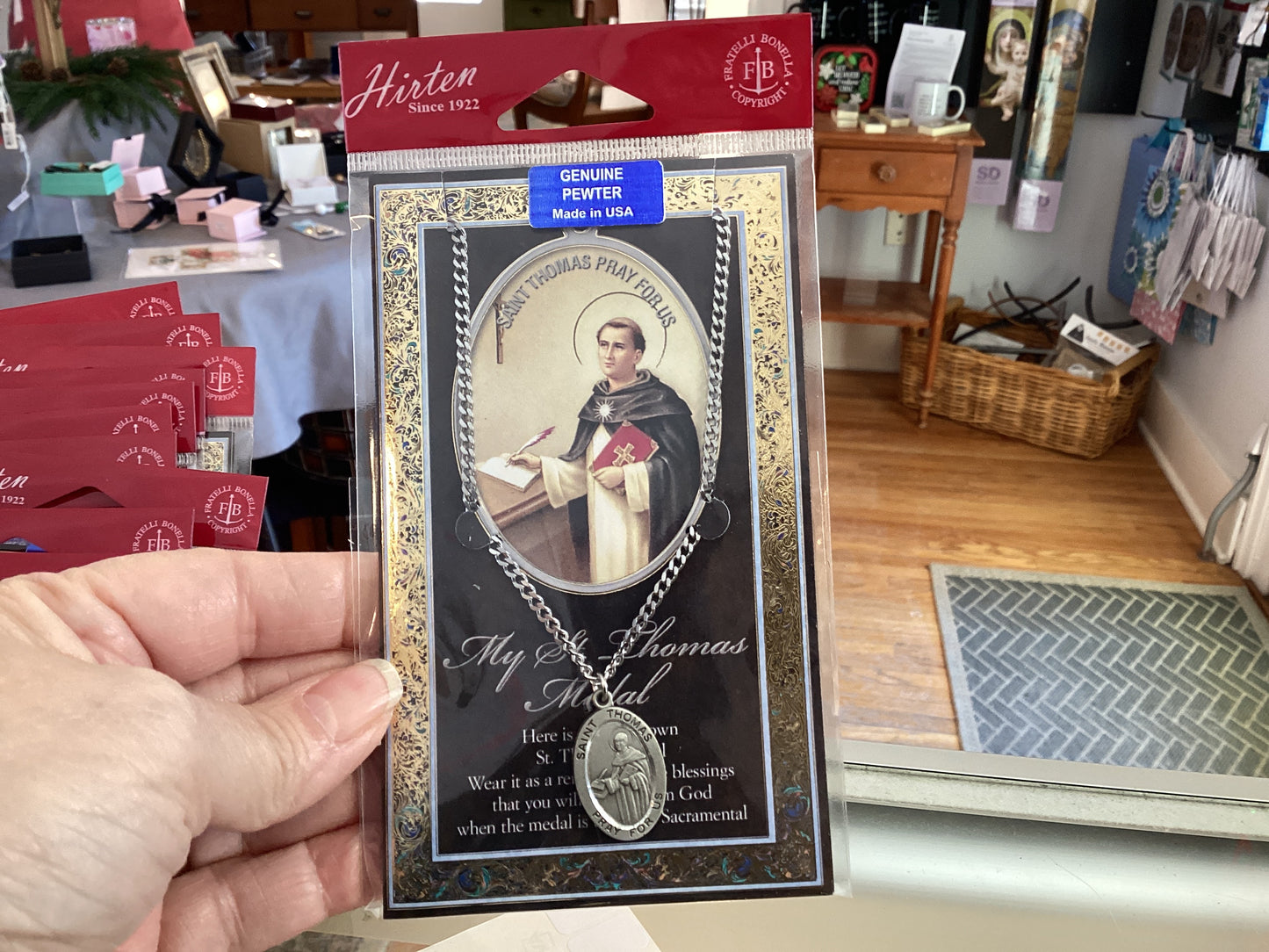 Pewter Saint Medals and Holy Cards