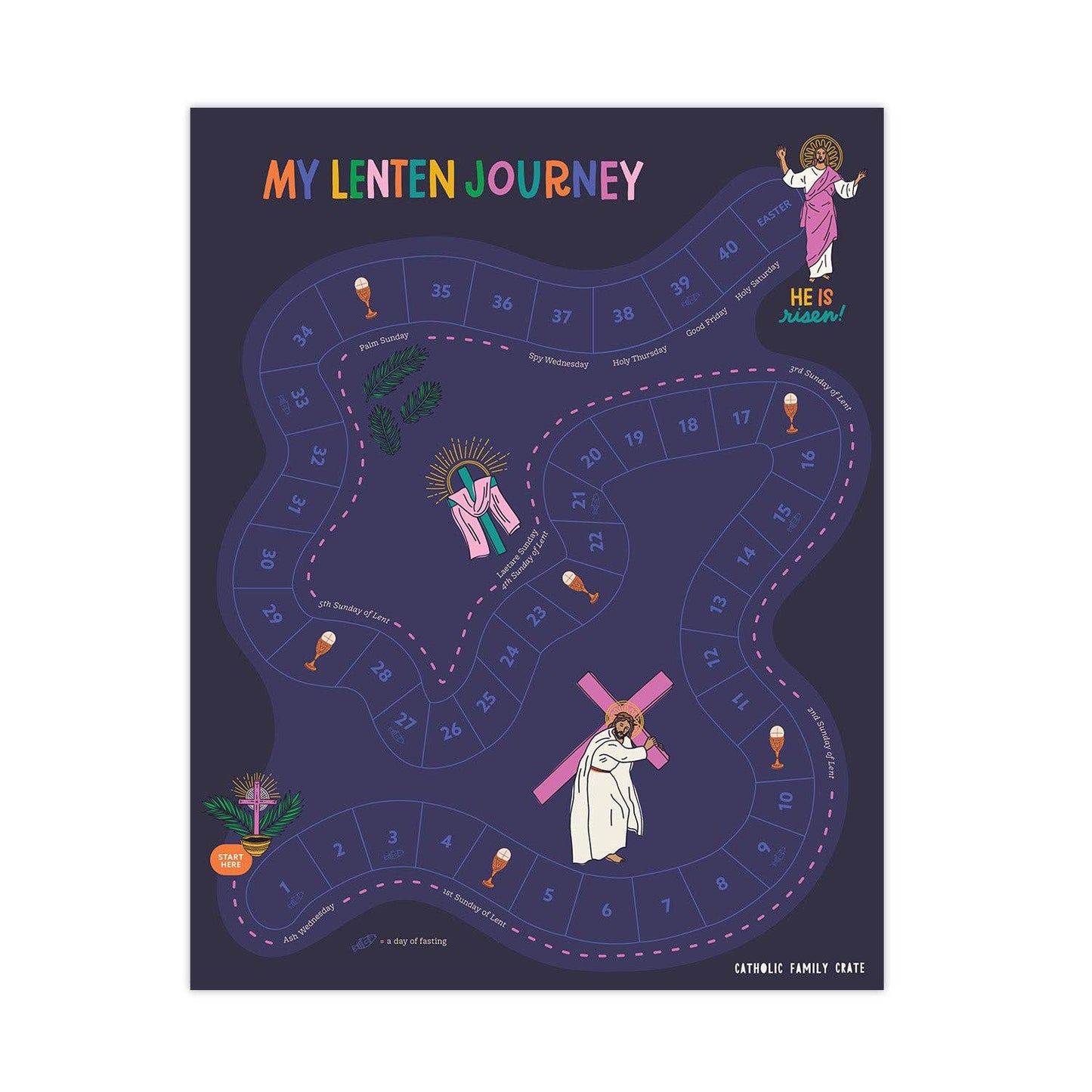 Catholic Family Crate® - "My Lenten Journey" Interactive Lent Sticker Calendar