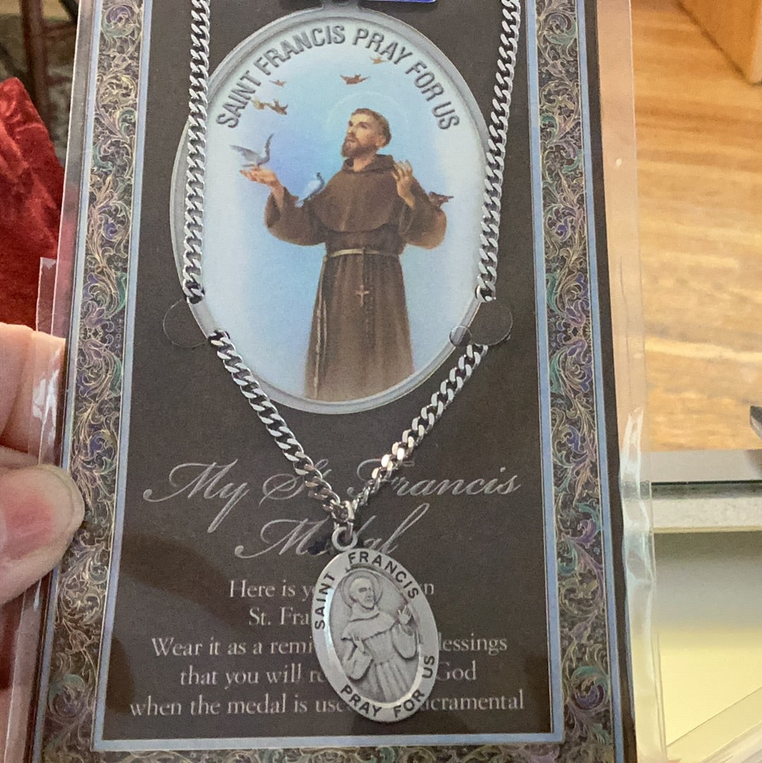 Pewter Saint Medals and Holy Cards