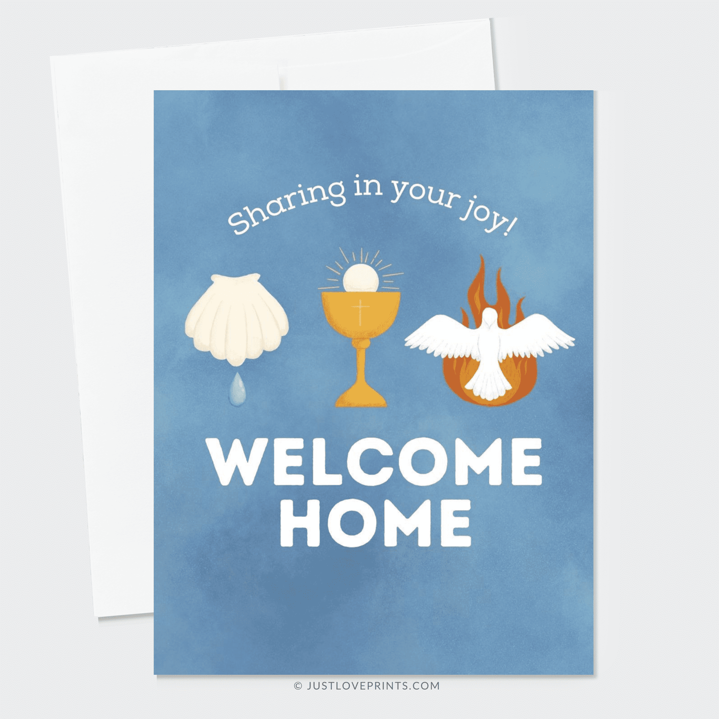 Just Love Prints - Catholic Stickers & Gifts - Welcome Home RCIA Greeting Card