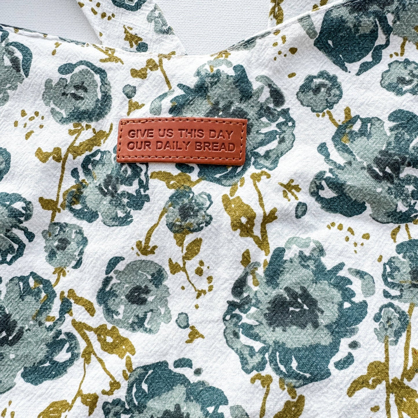 The Little Rose Shop - Blue Floral Catholic Christian Bible Scripture Apron