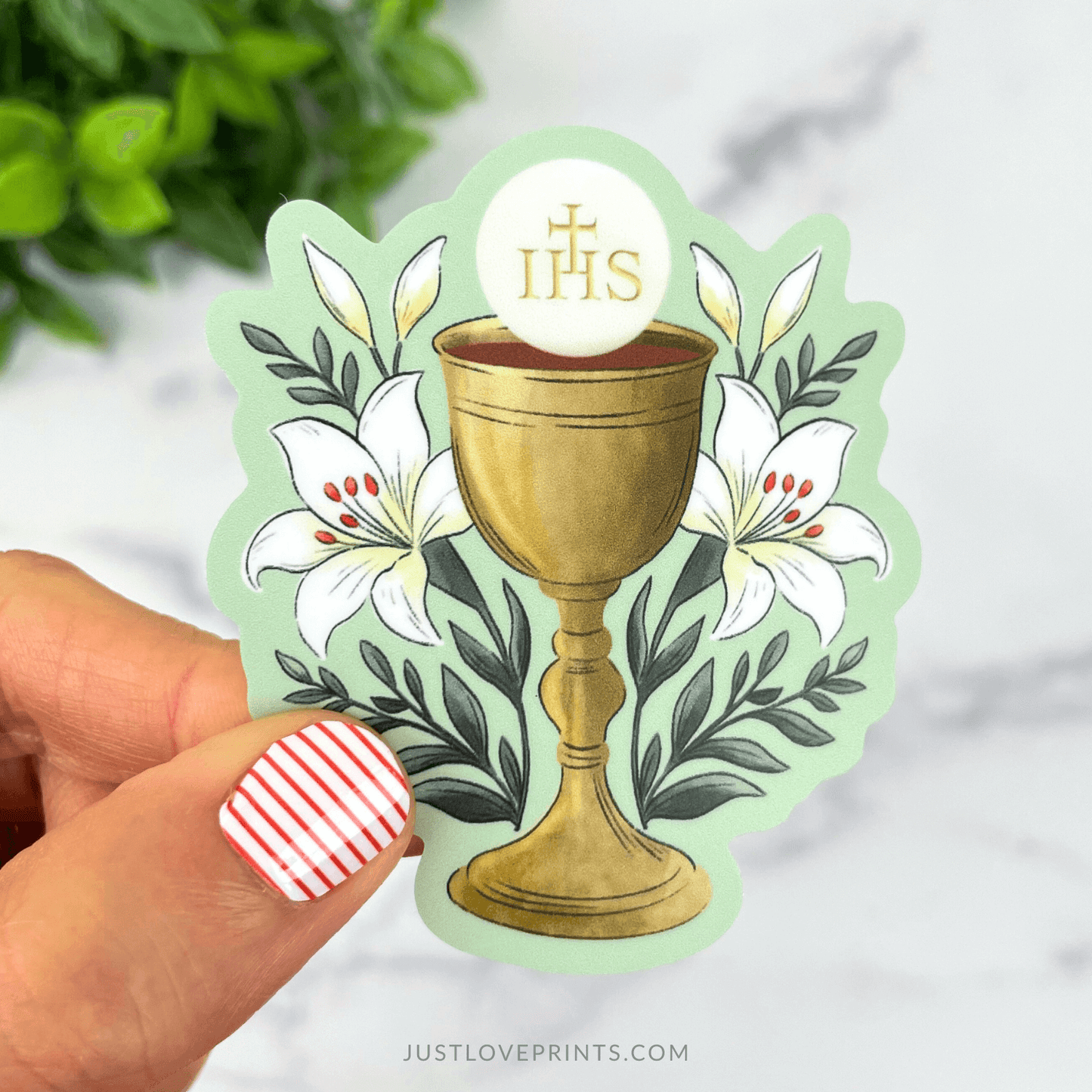 Just Love Prints - Catholic Stickers & Gifts - The Holy Eucharist Vinyl Sticker