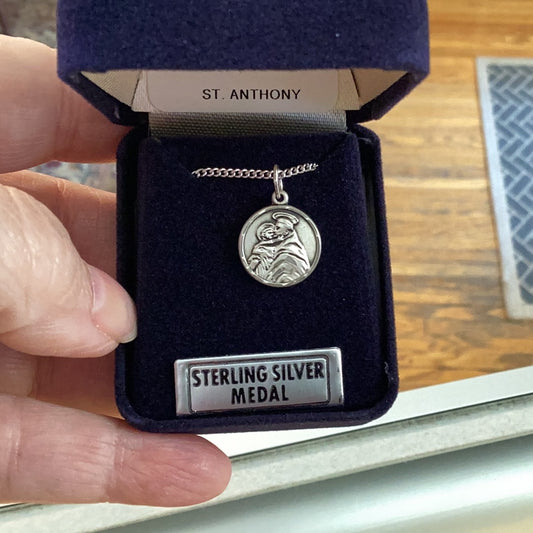 St Anthony small Round Sterling Siver