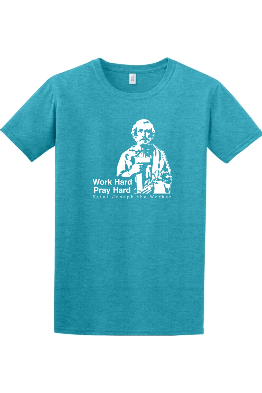 Sock Religious - Work Hard Pray Hard - St. Joseph the Worker Adult T-Shirt