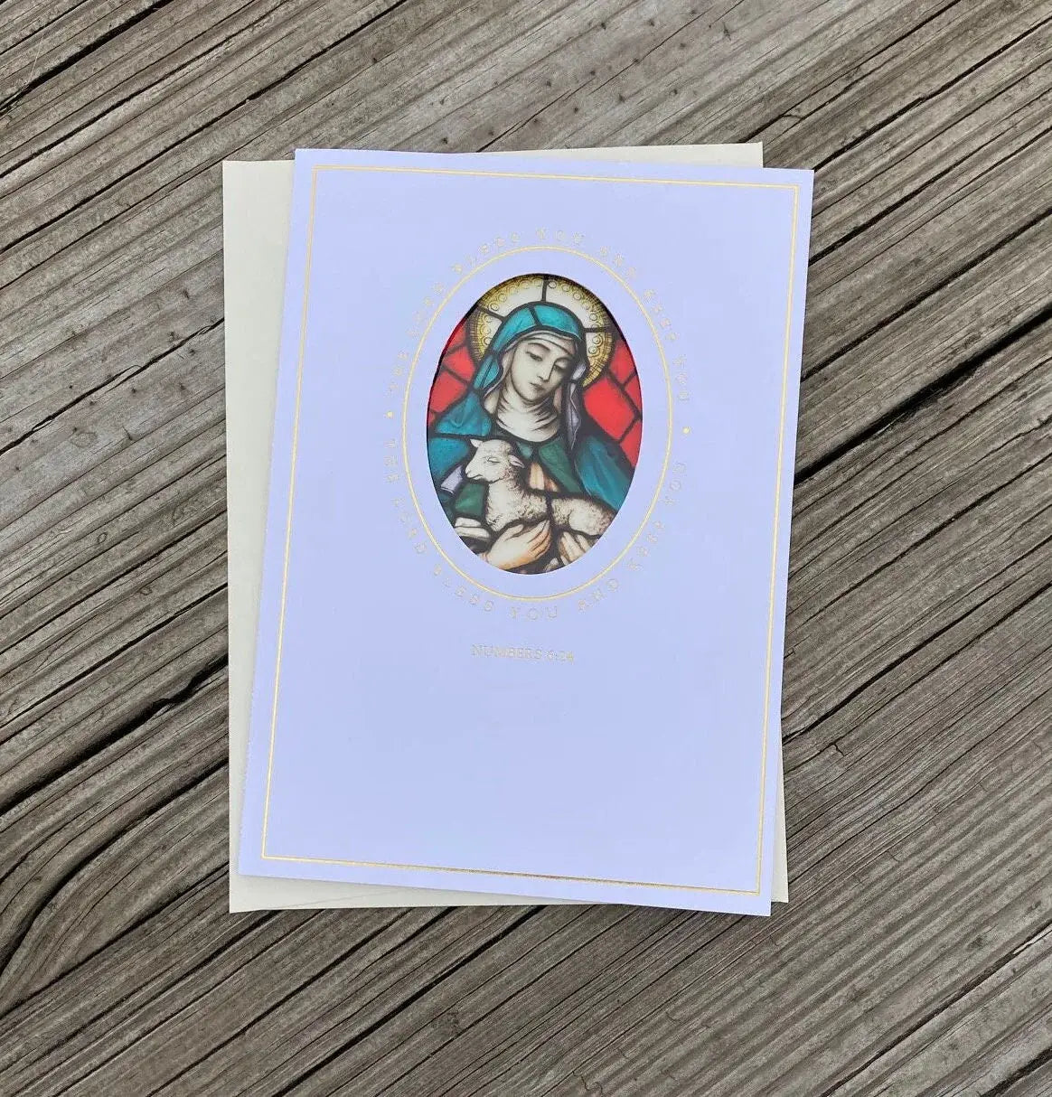 Bright Greetings - St. Agnes Sun-catcher card, Patron Saint