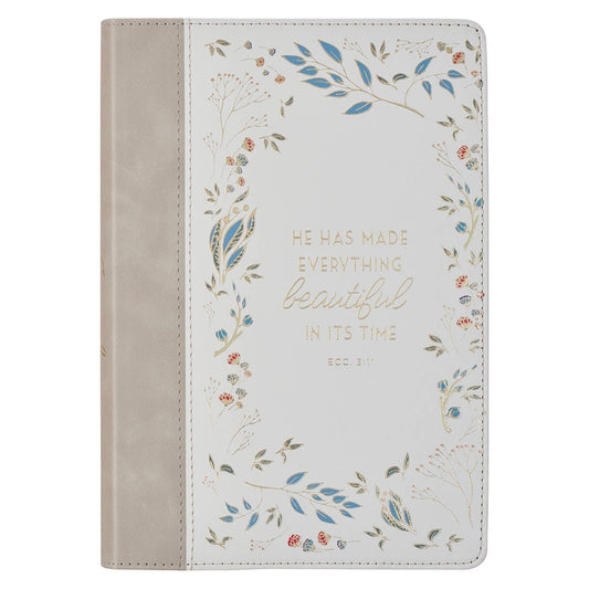 Christian Art Gifts - Journal Classic Beige/Cream Everything Beautiful Ecc. 3:11