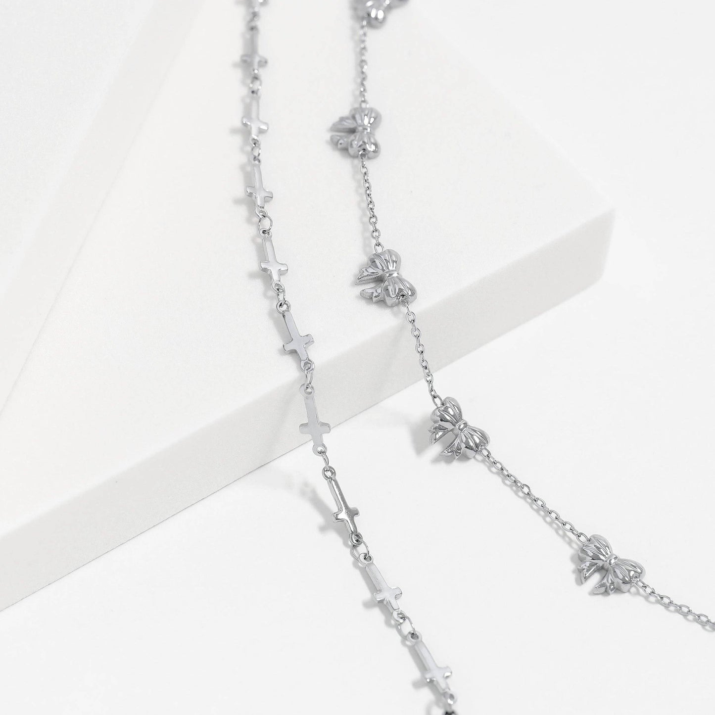 WJW - 18K Gold PVD Stainless Steel Cross Chain Bracelet
