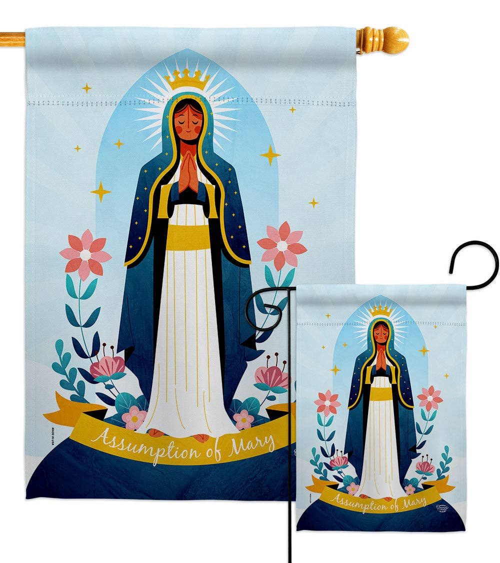 Two Group Flag Co - Flag Assumption Mary Faith Virgin Garden House 2-Sided Home