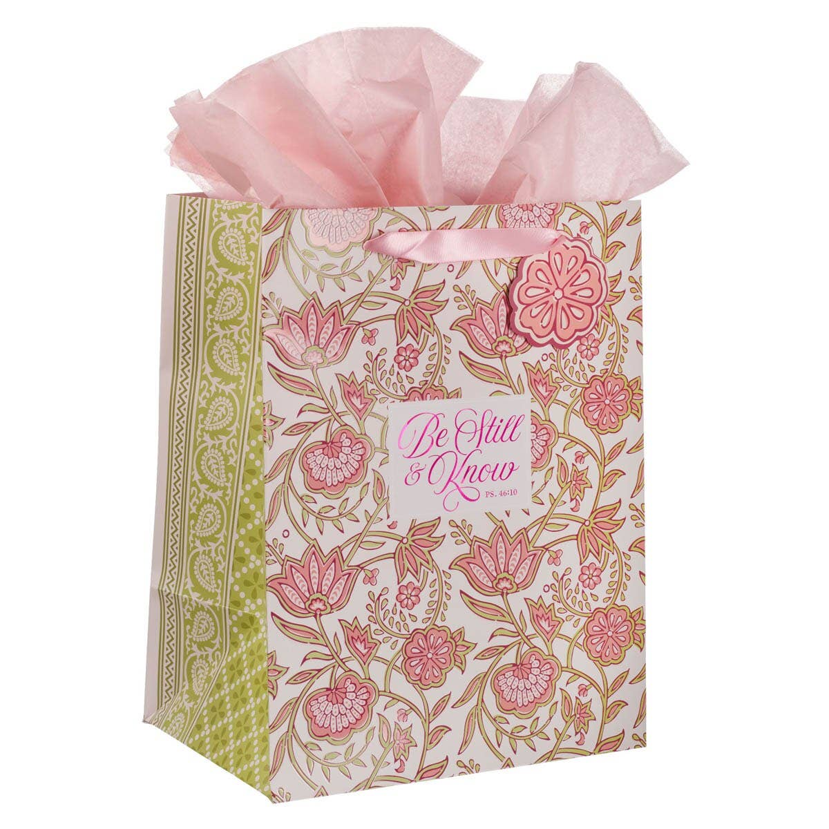Christian Art Gifts - Gift Bag LG Portrait Be Still Ps. 46:10
