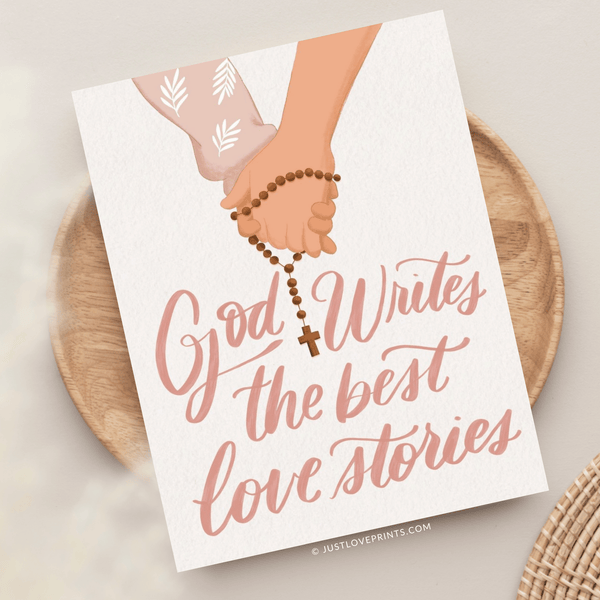 Just Love Prints - God Writes The Best Love Stories Greeting Card