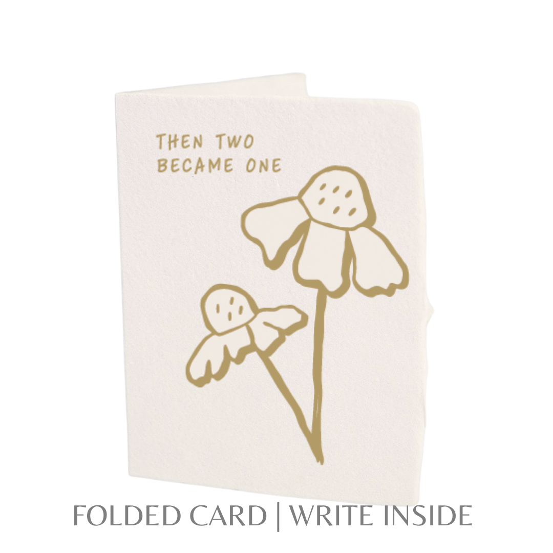 Paper Baristas - Then two became one | Floral Wedding Christian Greeting Card