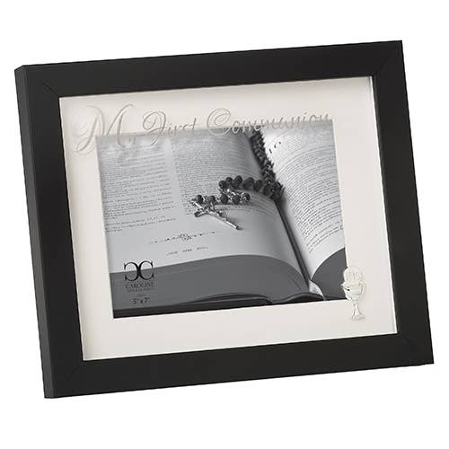 Roman - 8"H First Communion Black Frame 7X5