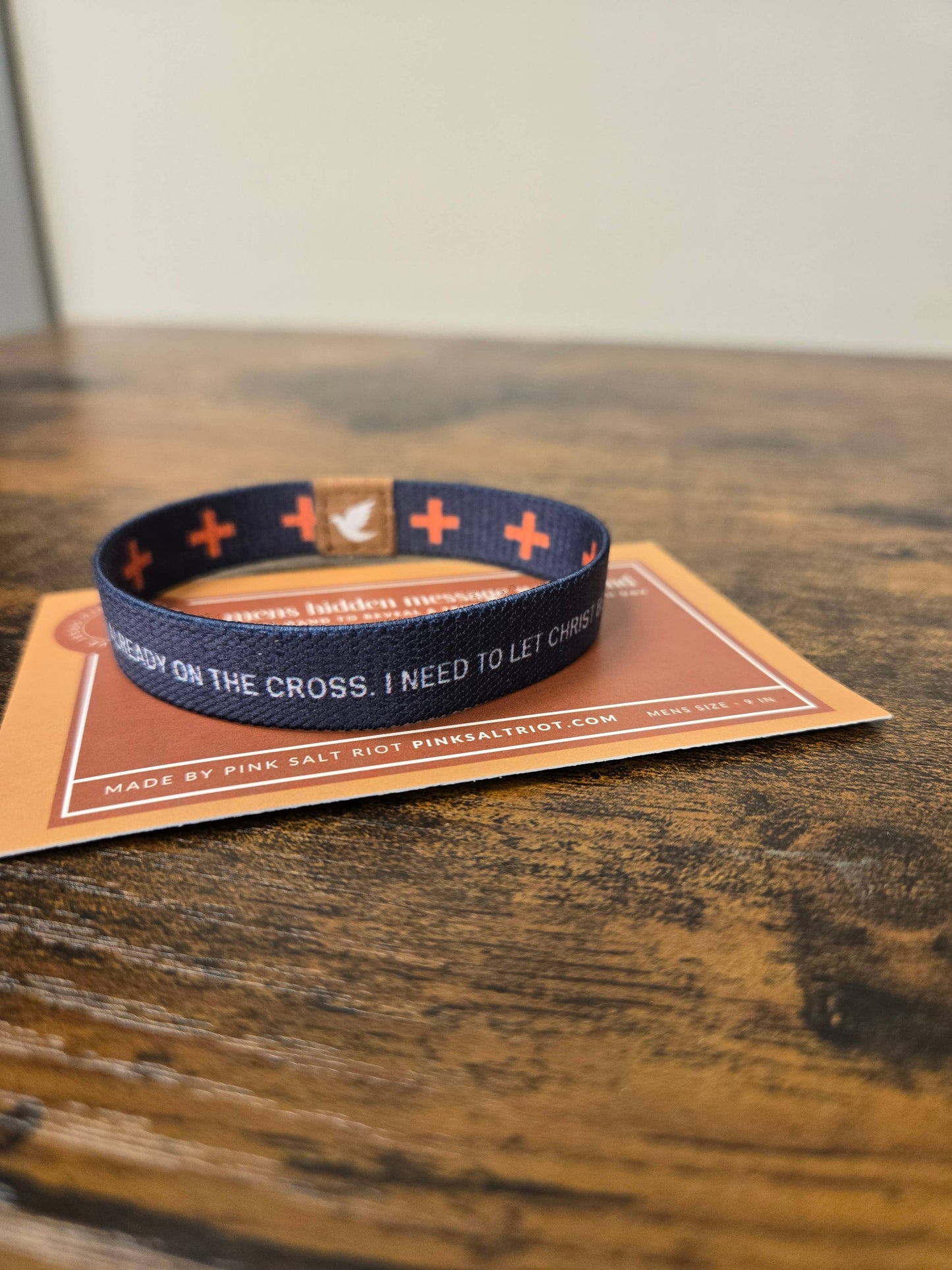 Pink Salt Riot - The Cross is the Victory Elastic Men's Wristband