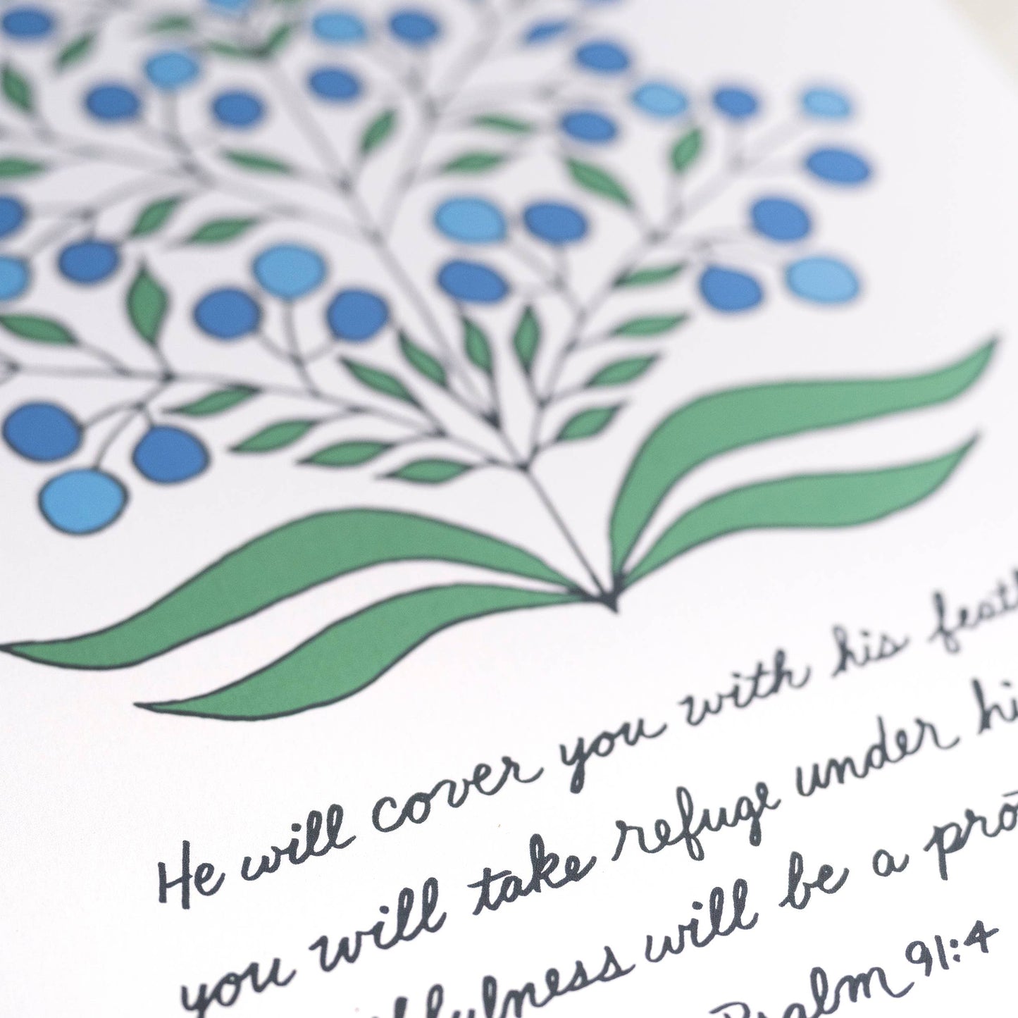 Little Things Studio - He Will Cover You Scripture Art Print