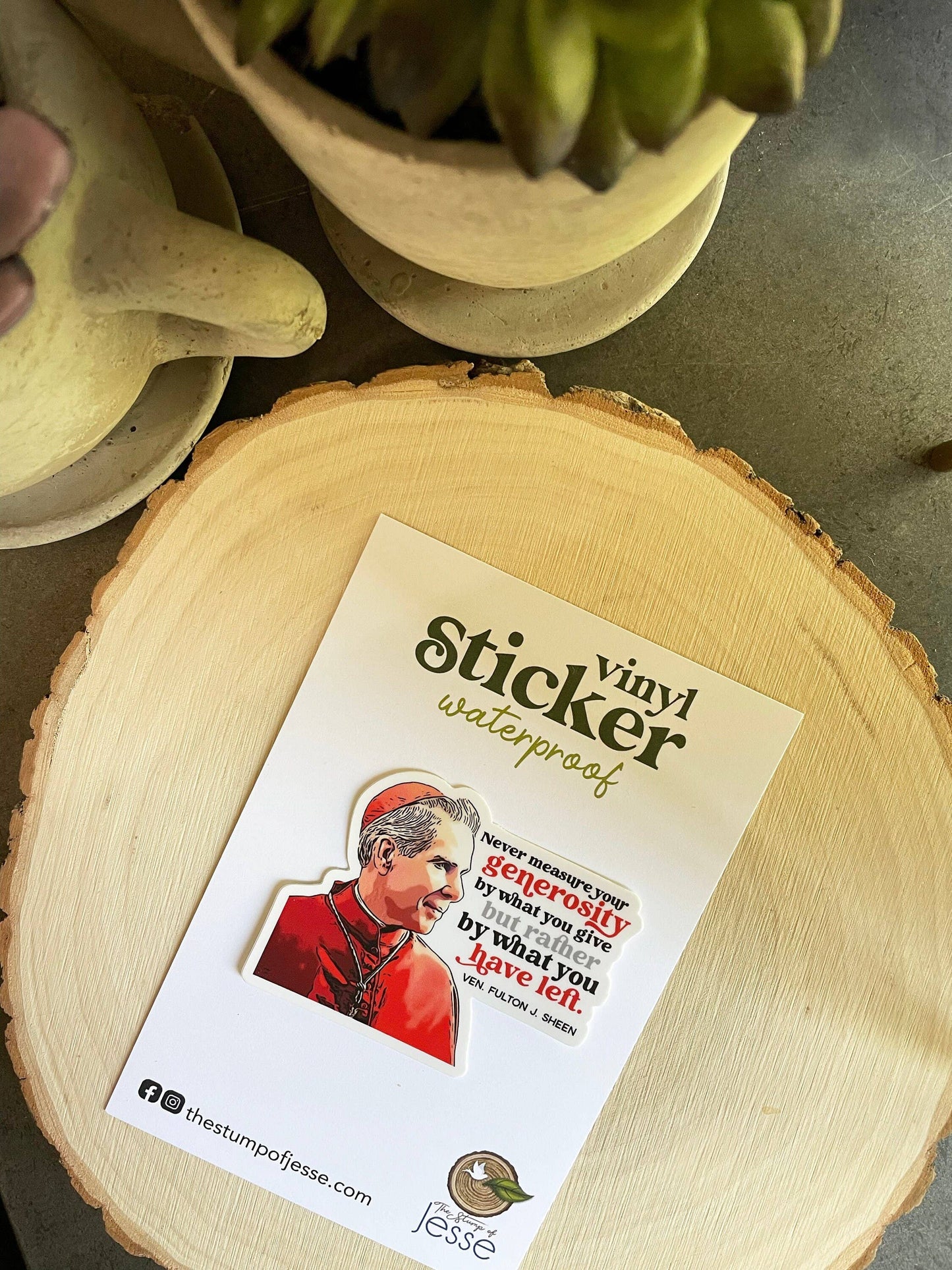 The Stump of Jesse - Ven. Fulton J.Sheen Waterproof Catholic Sticker