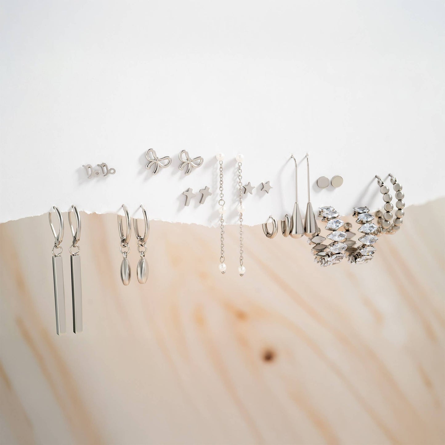 WJW - 18K Gold PVD Stainless Steel Cross Stud Earrings