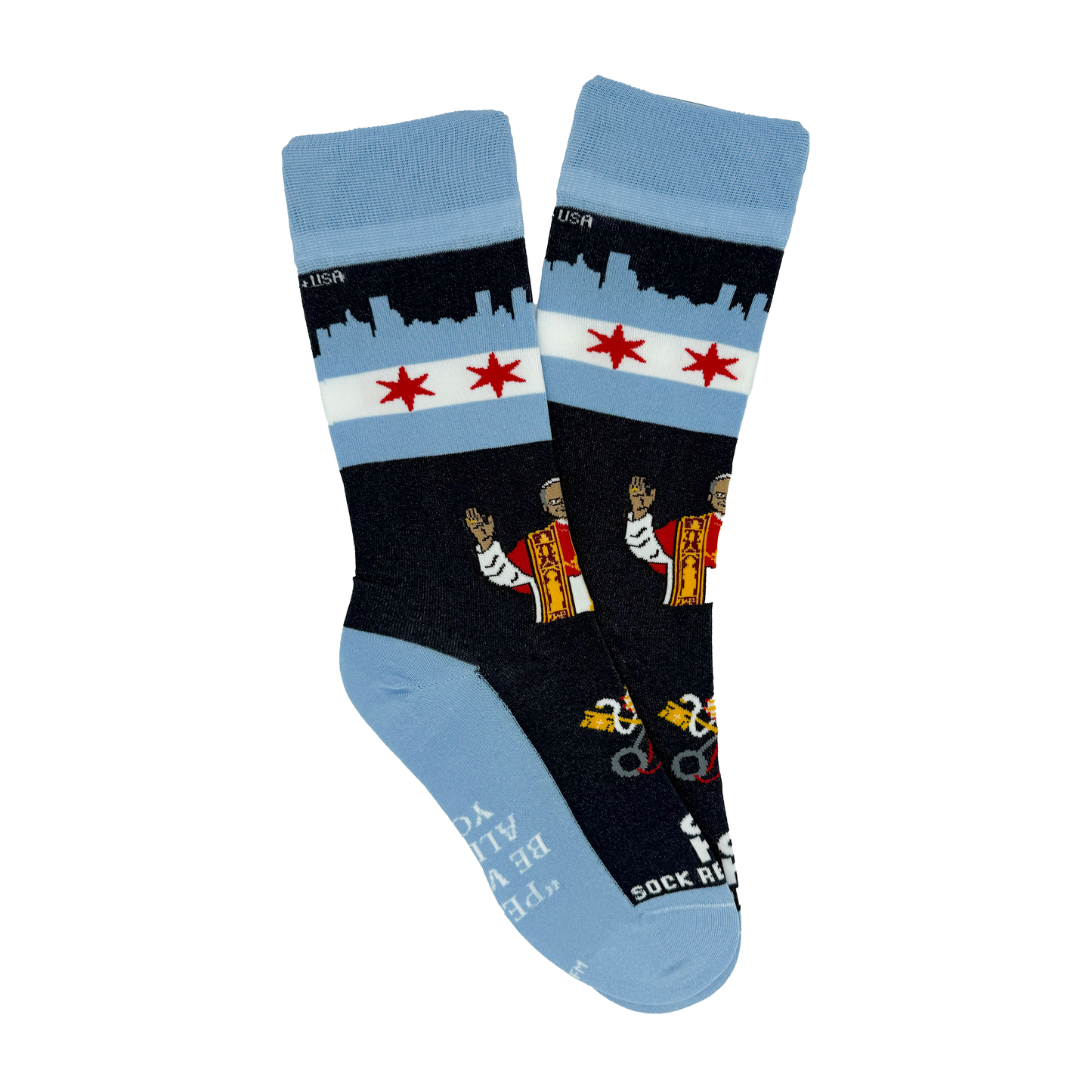 Sock Religious - Pope Leo XIV - Chicago Adult Socks