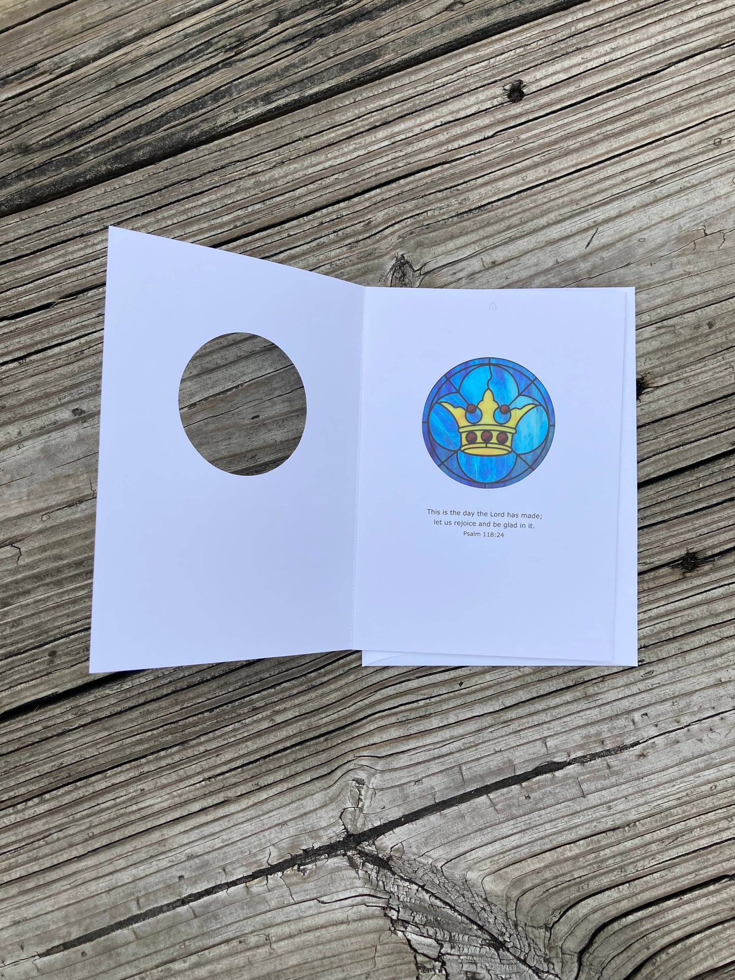 Bright Greetings - Congratulations crown sun-catcher card with scripture