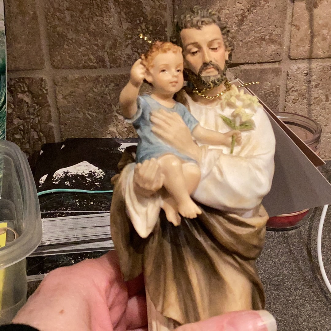 St Joseph Statue 8” hand painted