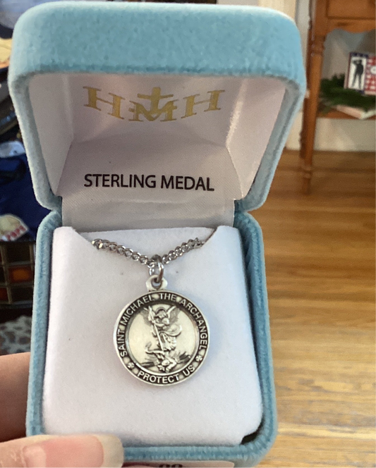Sterling Silver St Michael- Round