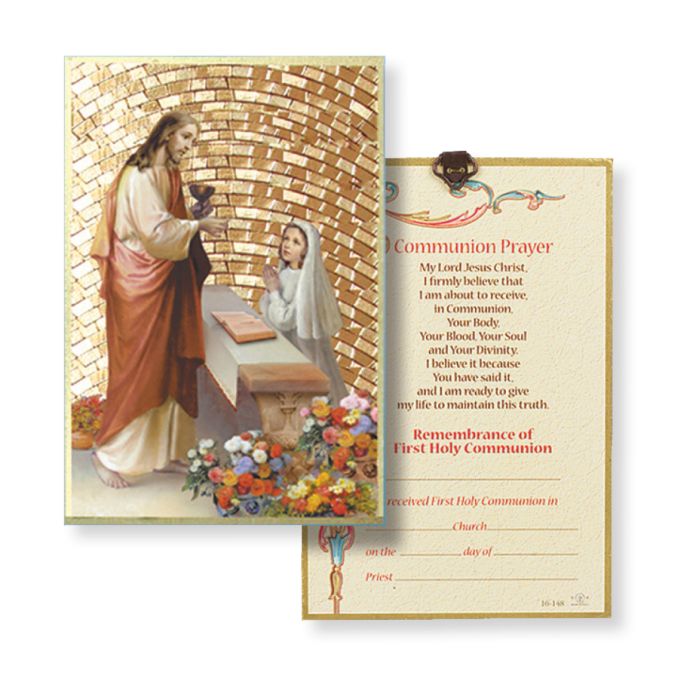 First Communion Mosaic Plaque with a Certificate