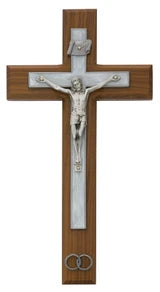 10” Walnut Wedding Crucifix