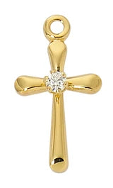 Delicate Gold over Sterling / Sterling Crosss