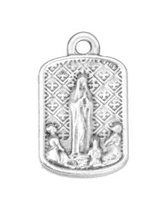 7/8"  Silver Oxidized Rectangle Medal