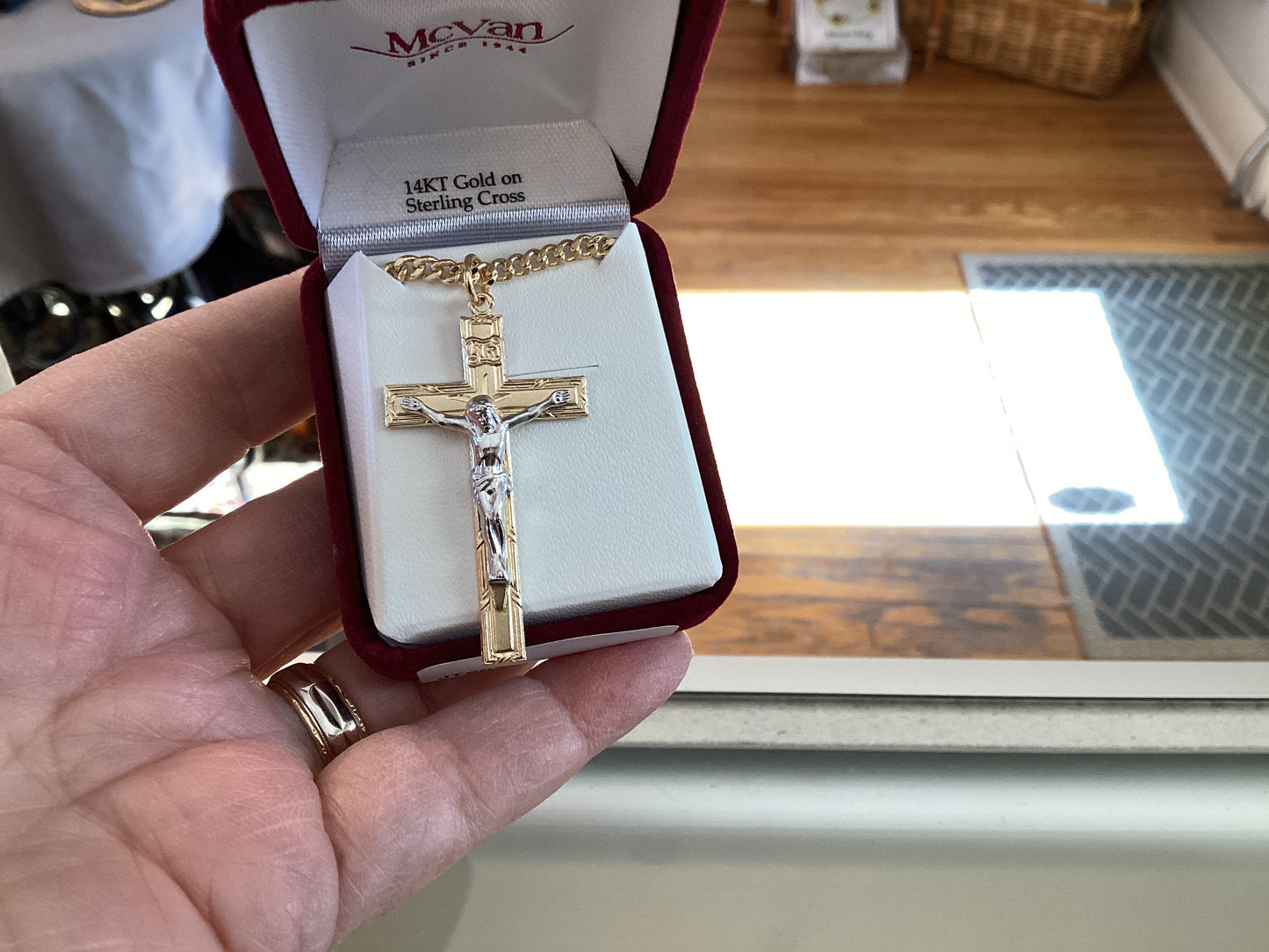 Sterling Two-Tone Crucifix