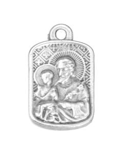 7/8"  Silver Oxidized Rectangle Medal