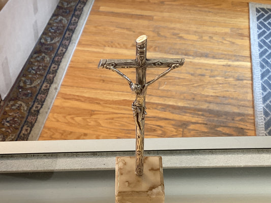 5” standing metal crucifix