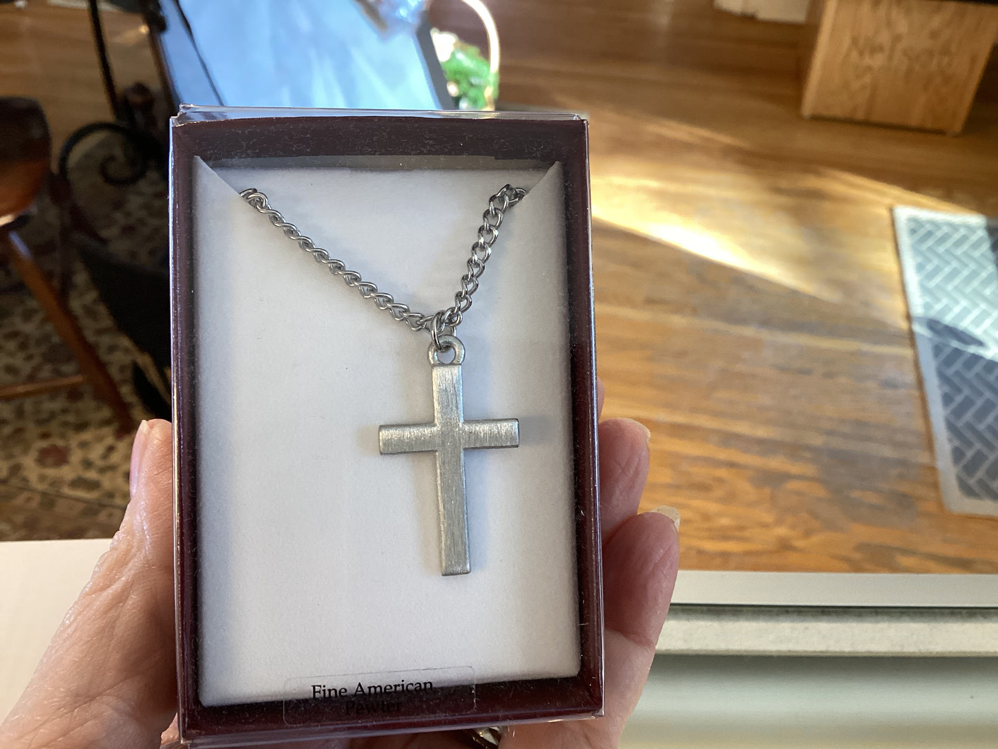 Pewter cross Brush finish