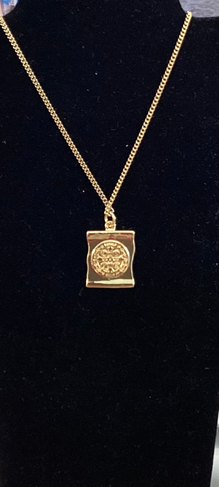 St Benedict Scroll necklace