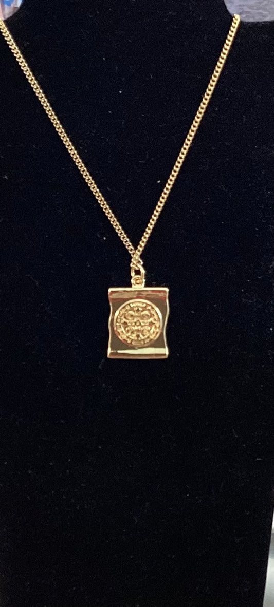 St Benedict Scroll necklace