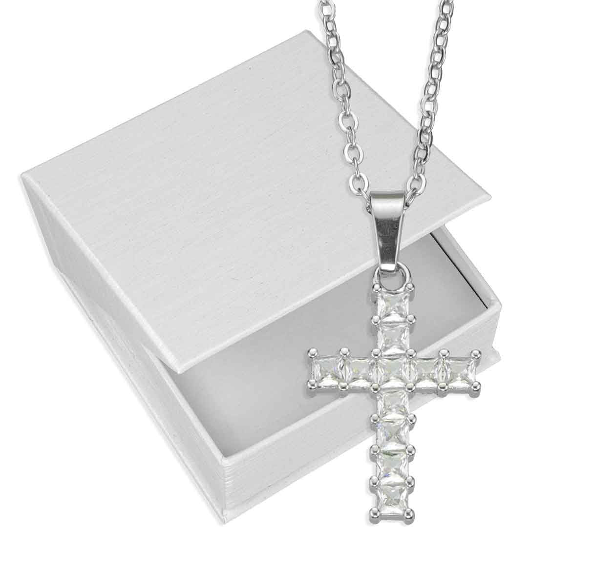 Jeweled Cross Necklac