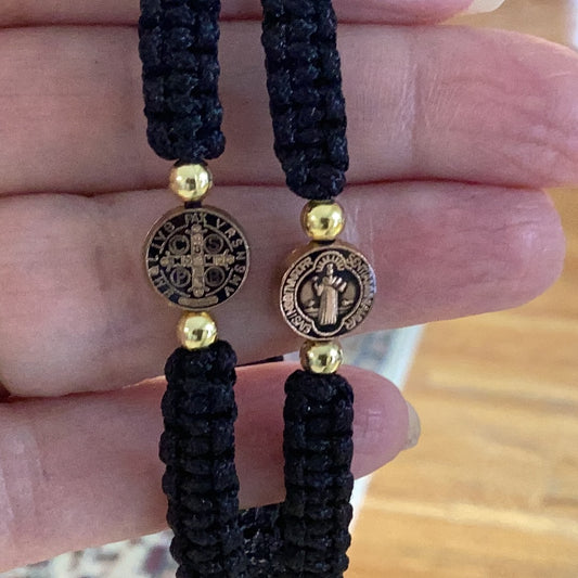 St Benedict single bead bracelet