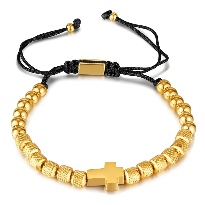 Men’s Gold Cross Bracelet