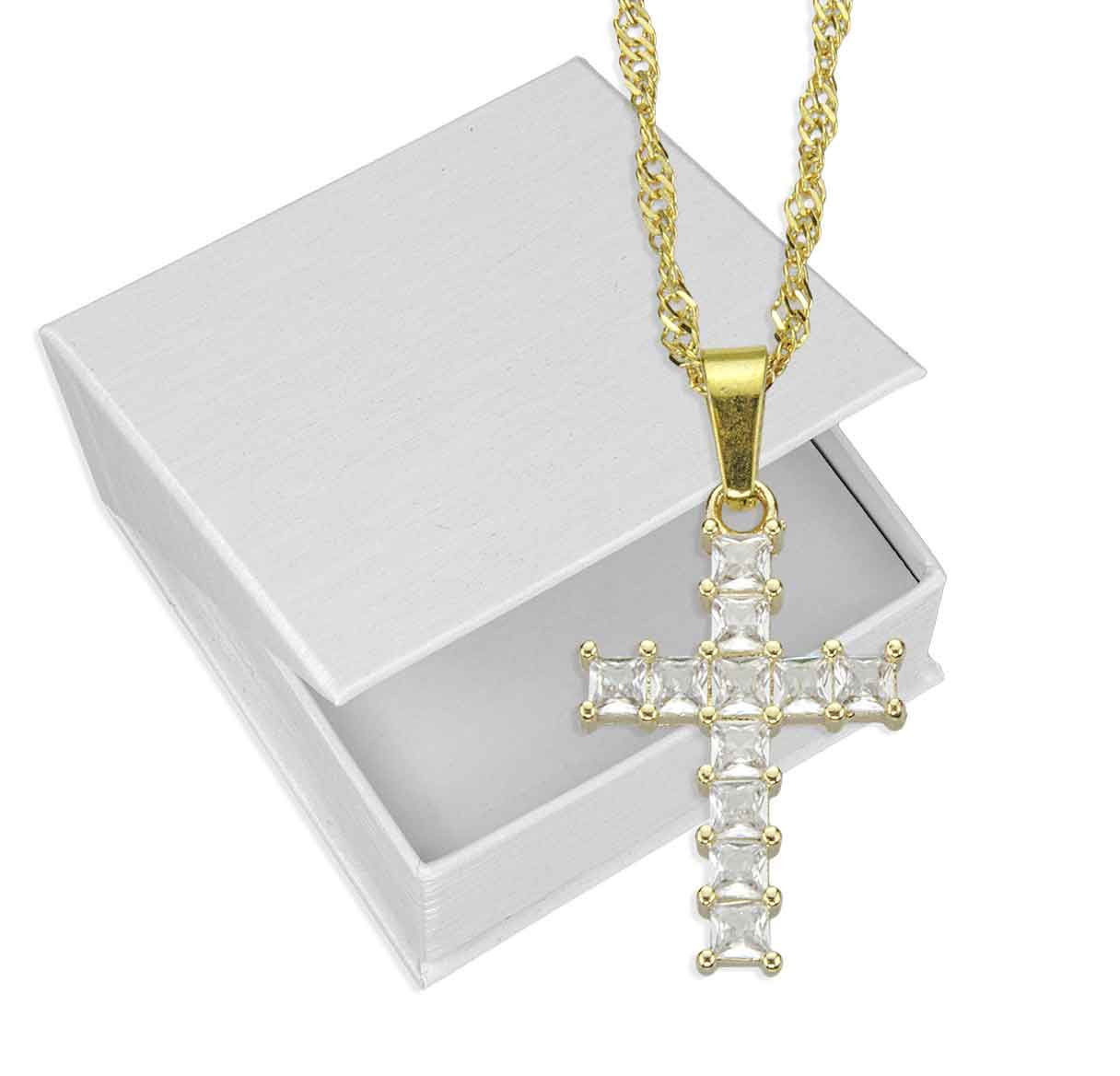 Jeweled Cross Necklac