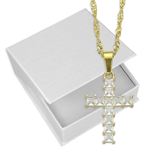 Jeweled Cross Necklac