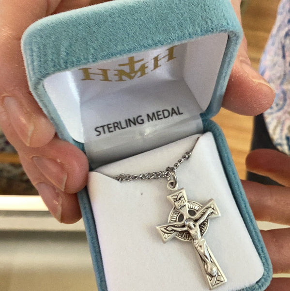 Sterling silver Celtic Crucifix