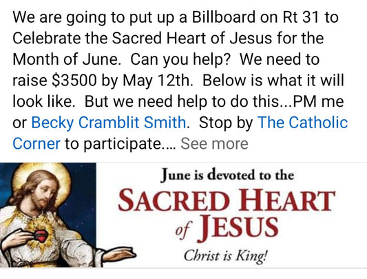 Donation for Sacred Heart Billboard
