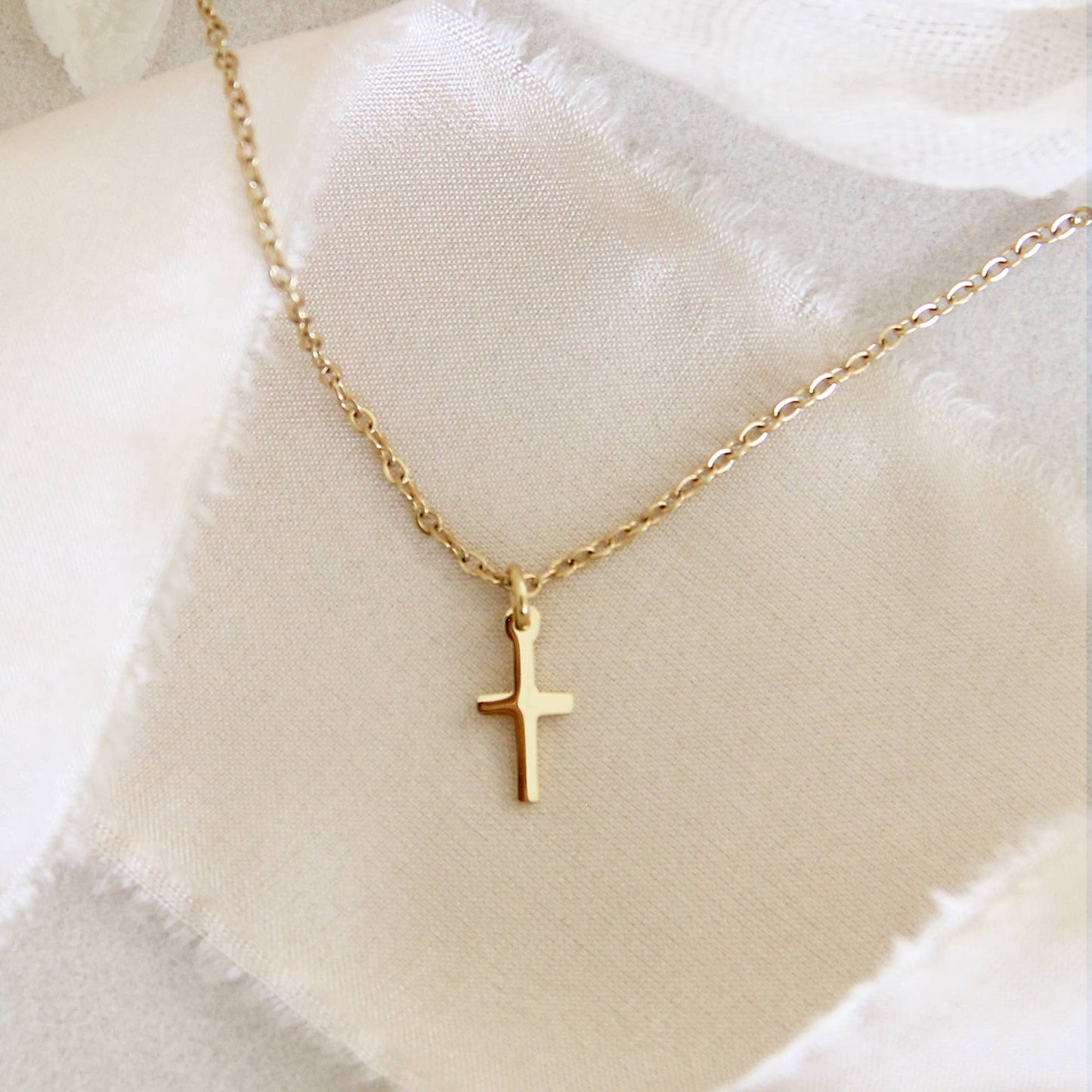 LoveStory Collection - Delicate Cross Necklace, 1 Corinthians 1:18